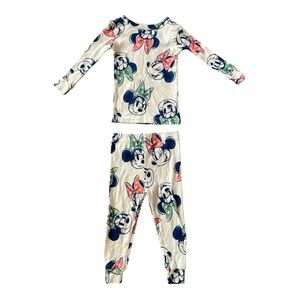 #329, Disney Kids Pajama Set - Cream with Minnie Mouse print, size 2T